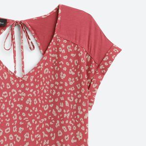 Fortune and Ivy- Cheylee Tie Back Mixed Material Top